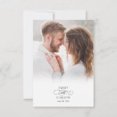 Elegantes Foto Hochzeit Moderne Mahlzeiten Name RSVP Karte (Rückseite)