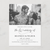 Elegantes Foto Hochzeit Postkarte (Vorderseite)