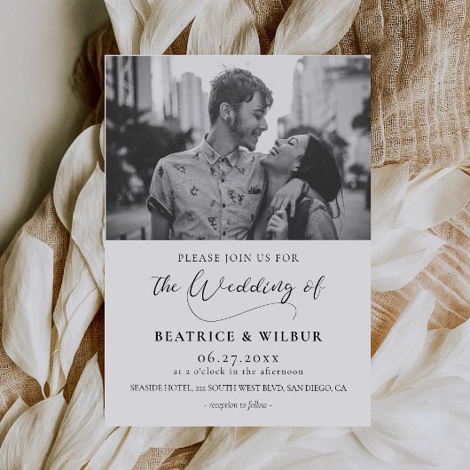 Elegantes Foto Hochzeit Postkarte