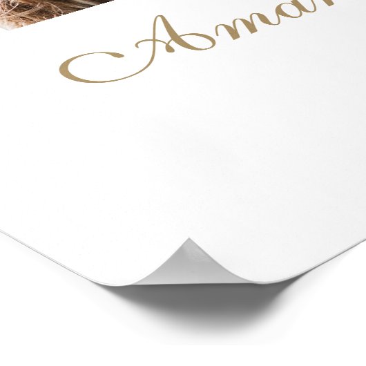 Elegantes Foto Hochzeit Probe Dinner Willkommen Poster (Ecke)