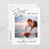 Elegantes Foto Hochzeit rettet das Datum Ankündigungspostkarte (Vorne/Hinten)