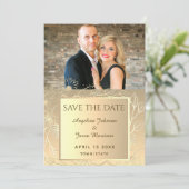 Elegantes Foto Hochzeit Save The Date (Stehend Vorderseite)