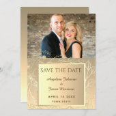 Elegantes Foto Hochzeit Save The Date (Vorne/Hinten)