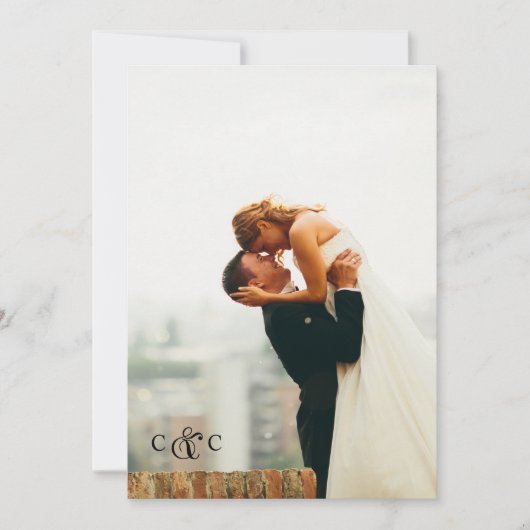 Elegantes Foto Hochzeit Save The Date (Vorderseite)