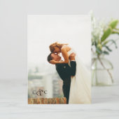 Elegantes Foto Hochzeit Save The Date (Stehend Vorderseite)