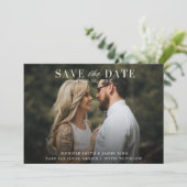 Elegantes Foto Hochzeit Save The Date (Stehend Vorderseite)