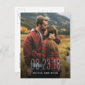 Elegantes Foto Hochzeit speichern Sie das Datum Ankündigungspostkarte (Vorne/Hinten)