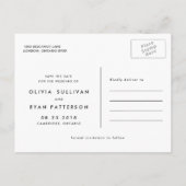 Elegantes Foto Hochzeit speichern Sie das Datum Ankündigungspostkarte (Rückseite)