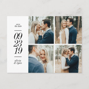 Elegantes Foto Hochzeit speichern Sie das Datum Ankündigungspostkarte
