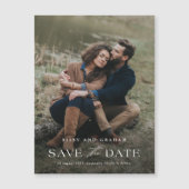 Elegantes Foto Hochzeit Speichern Sie das Datum de Magnetkarte (Vorderseite)