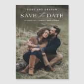 Elegantes Foto Hochzeit Speichern Sie das Datum de Magnetkarte (Vorderseite)