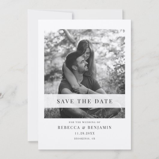 Elegantes Foto Hochzeit speichern Sie das Datum Save The Date (Vorderseite)