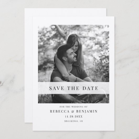 Elegantes Foto Hochzeit speichern Sie das Datum Save The Date (Vorne/Hinten)