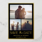 Elegantes Foto Hochzeit Speichern Sie das Datum Sc Folieneinladung (Vorderseite)
