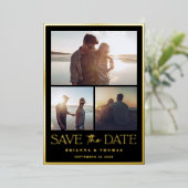 Elegantes Foto Hochzeit Speichern Sie das Datum Sc Folieneinladung (Stehend vorne)