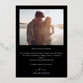 Elegantes Foto Hochzeit Speichern Sie das Datum Sc Folieneinladung (Rückseite)