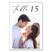 Elegantes Foto Hochzeit Tischnummer (Vorderseite)