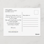 Elegantes Foto Hochzeit Vielen Dank Postcard Postkarte (Rückseite)