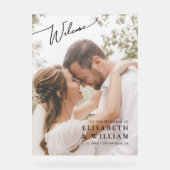 Elegantes Foto Hochzeit Willkommen Acrylschild (Vorderseite)