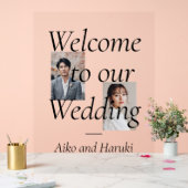 Elegantes Foto Hochzeit Willkommen Acrylschild (Hochzeit)