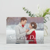 Elegantes Foto Hochzeiten speichern das Datum Save The Date (Stehend Vorderseite)