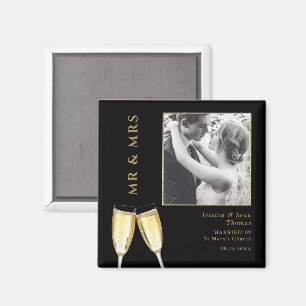 Elegantes Foto, Hochzeits-Champagner Magnet