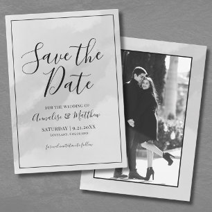 Elegantes Foto-Hochzeits-Save-the-Date-Manuskript Einladung