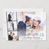 Elegantes Foto Hochzeitsempfang Einladung (Vorderseite)