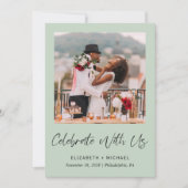 Elegantes Foto Hochzeitsempfang Einladung (Vorderseite)