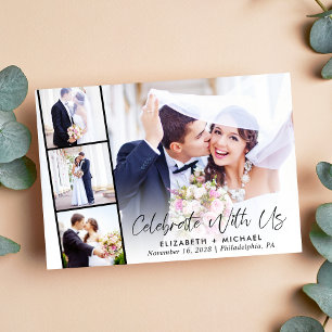Elegantes Foto Hochzeitsempfang Einladung