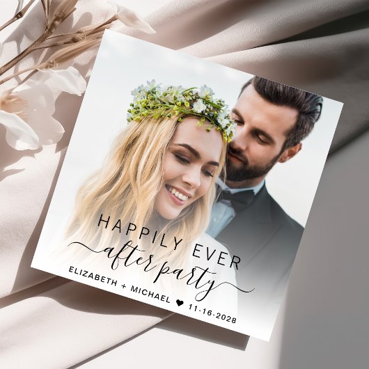 Elegantes Foto Hochzeitsempfang Einladung