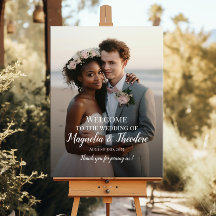 Elegantes Foto Hochzeitsempfang Zeichen moderne Sc