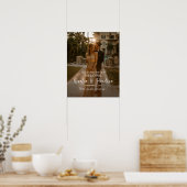 Elegantes Foto Hochzeitsempfang Zeichen moderne Sc Poster (Küche)