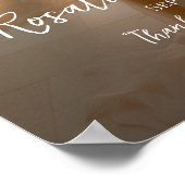 Elegantes Foto Hochzeitsempfang Zeichen moderne Sc Poster (Ecke)