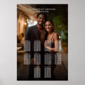 Elegantes Foto Hochzeitskarte 10 Tische Poster (Vorne)