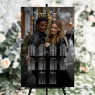 Elegantes Foto Hochzeitskarte 10 Tische Poster