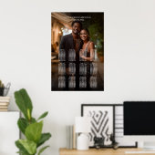 Elegantes Foto Hochzeitskarte 12 Tische Poster (Heimbüro)