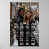 Elegantes Foto Hochzeitskarte 12 Tische Poster (Vorne)