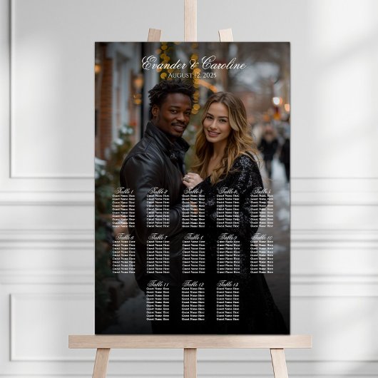 Elegantes Foto Hochzeitskarte 13 Tische Poster