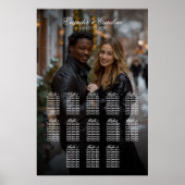 Elegantes Foto Hochzeitskarte 13 Tische Poster (Vorne)