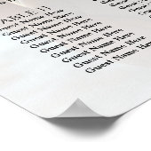 Elegantes Foto Hochzeitskarte 15 Tische Poster (Ecke)