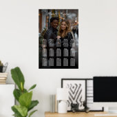 Elegantes Foto Hochzeitskarte 15 Tische Poster (Heimbüro)