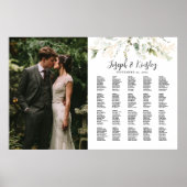 Elegantes Foto Hochzeitskarte, 20 Tische Poster (Vorne)