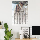 Elegantes Foto Hochzeitskarte 20 Tische Poster (Heimbüro)