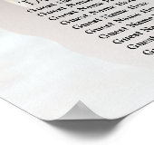 Elegantes Foto Hochzeitskarte 9 Tische Poster (Ecke)