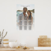 Elegantes Foto Hochzeitskarte 9 Tische Poster (Küche)