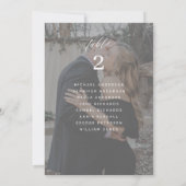 Elegantes Foto Hochzeitstisch-Sitzkarte Einladung (Rückseite)