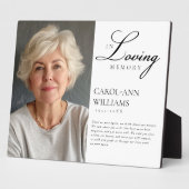 Elegantes Foto "In Love Memory" Beerdigung Fotoplatte (Seite)