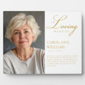 Elegantes Foto "In Love Memory" Beerdigung Fotoplatte (Vorderseite)