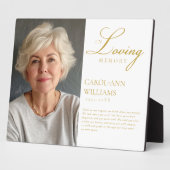 Elegantes Foto "In Love Memory" Beerdigung Fotoplatte (Seite)